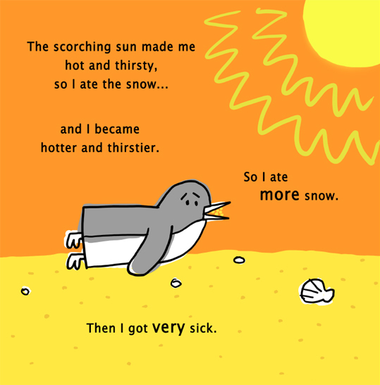 Penguin Eats Sand